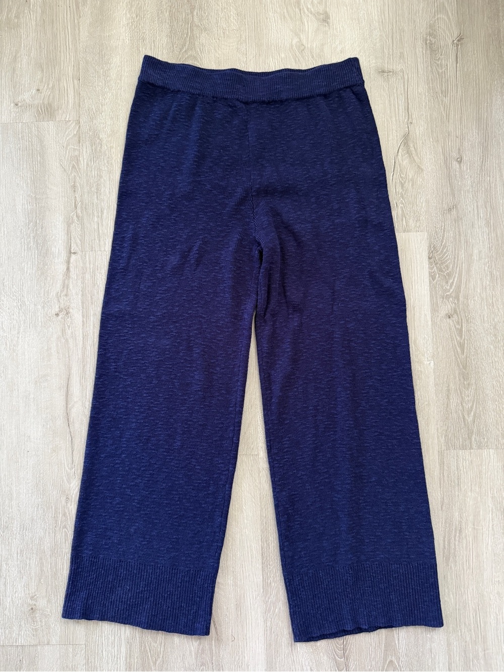 Free People Beach Navy Wide-Leg Knit Pants Medium